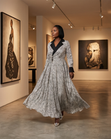 Robe imprimée animal noir et blanc