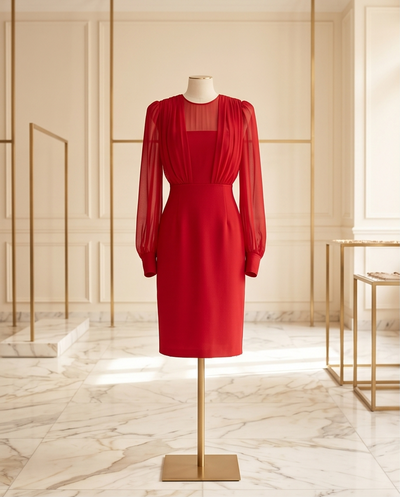 Robe fourreau rouge