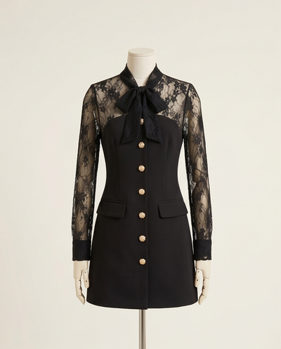 Robe bi-matière dentelle