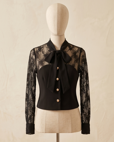 Top bi-matière noir