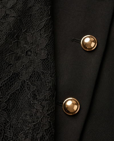 Top bi-matière noir