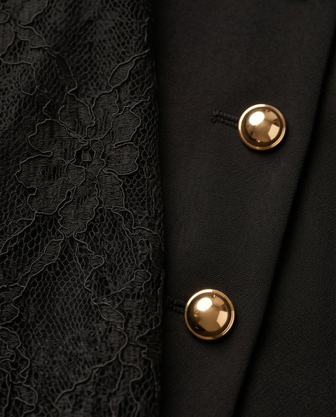 Top bi-matière noir