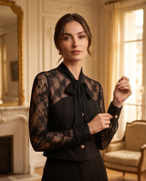 Top bi-matière noir