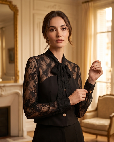 Top bi-matière noir