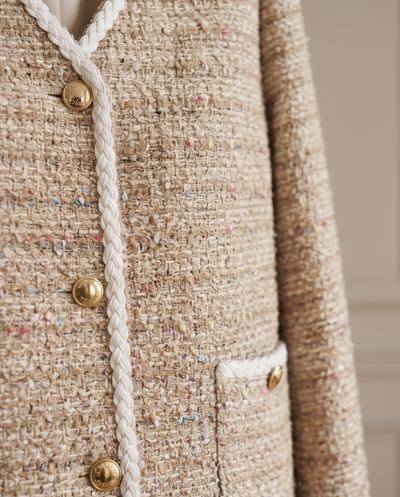 Veste en tweed multicolore