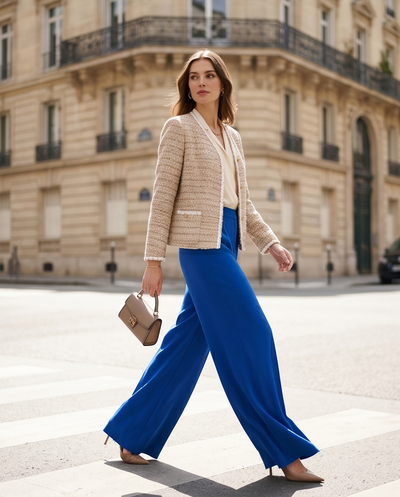 Veste en tweed multicolore