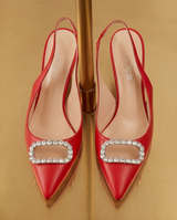 Escarpins rouge à brides