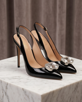 Escarpin vernis noir talons aiguilles