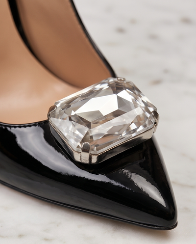 Escarpin vernis noir talons aiguilles