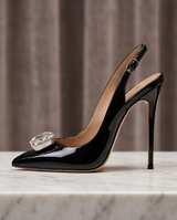 Escarpin vernis noir talons aiguilles