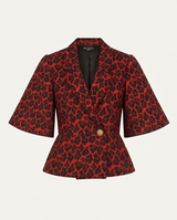 Veste imprimer animal rouge et noir