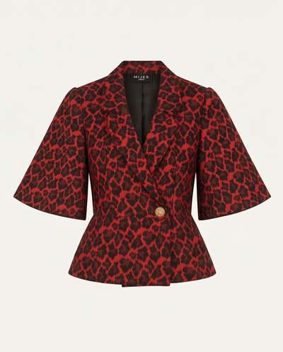 Veste imprimer animal rouge et noir