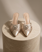 Sandales champagne bijoux