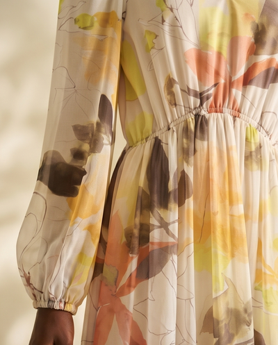 Robe longue en mousseline floral