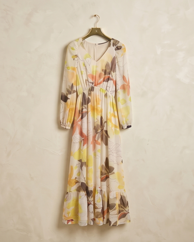 Robe longue en mousseline floral