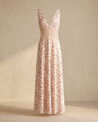 Robe façon nuisette à pois