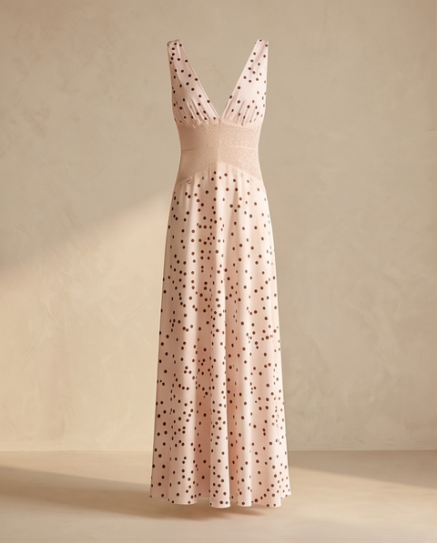 Robe façon nuisette à pois