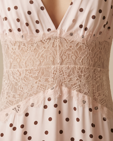 Robe façon nuisette à pois