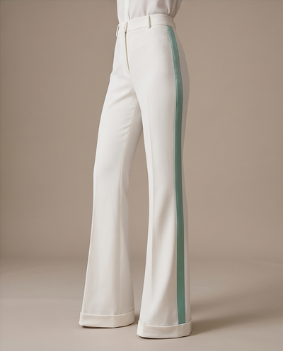 Two-tone White and Water Green Pants