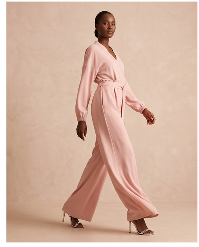 Combinaison fluide rose poudré