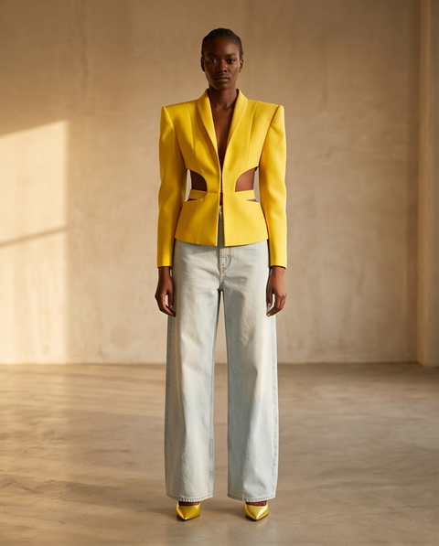 Veste structurée jaune