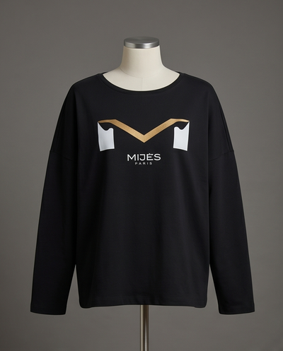 Sweat-shirt Oversize noir logo mijes
