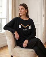 Sweat-shirt Oversize noir logo mijes