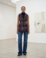VESTON SANS MANCHE TWEED MULTICOLOR