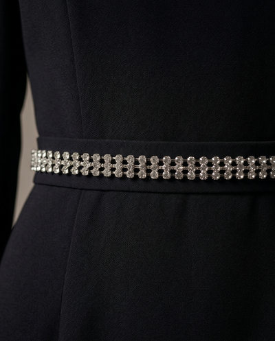 Robe longue col asymétrique