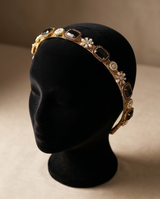 Couronne perles noir et blanche
