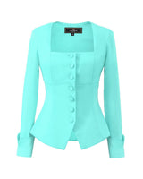 Blouse Façon Veste Vert d'Eau