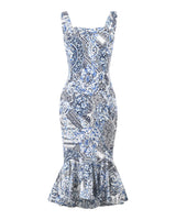 BLUE PATTERNED INÈS DRESS