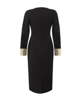 Robe fourreau noire et dorée