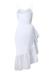 Asymmetric poplin dress in 
