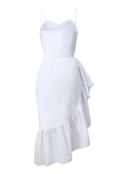 Asymmetric poplin dress in 