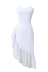 Asymmetric poplin dress in 