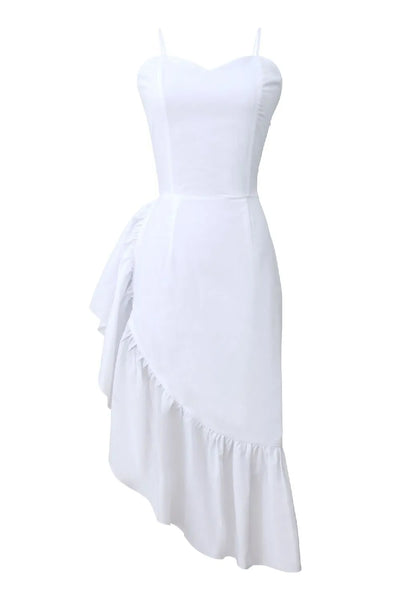 Asymmetric poplin dress in 