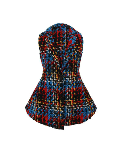 VESTON SANS MANCHE TWEED MULTICOLOR