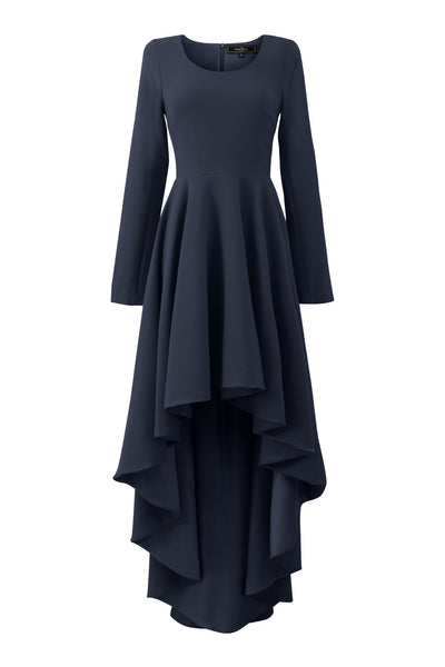 Midnight blue asymmetrical dress 