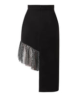 Jupe asymétrique bimatière