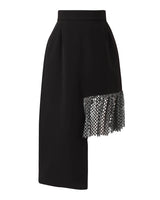 Jupe asymétrique bimatière