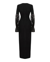 Robe longue Manches sequins