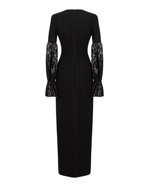 Robe longue Manches sequins